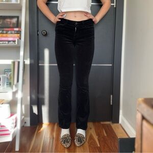 L'AGENCE Black Velvet Straight Leg Pants